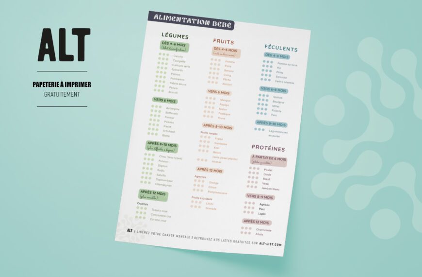 alimentation bébé par âge version colorée — PDF gratuit à imprimer | ALT