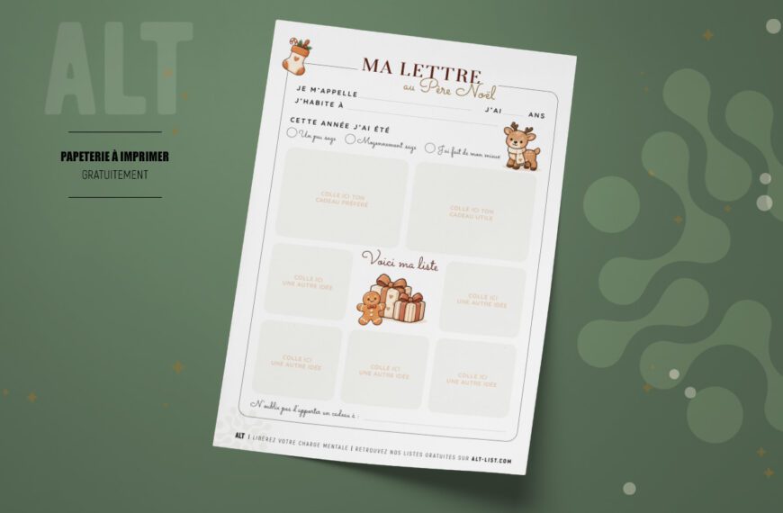 Lettre au Père Noël à imprimer gratuitement – PDF enfant