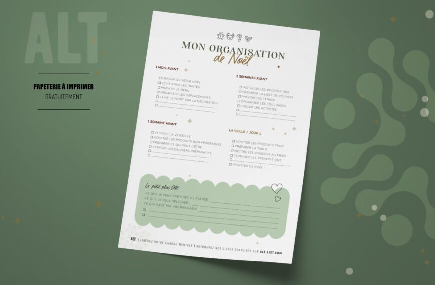 Checklist organisation de Noël à imprimer gratuitement